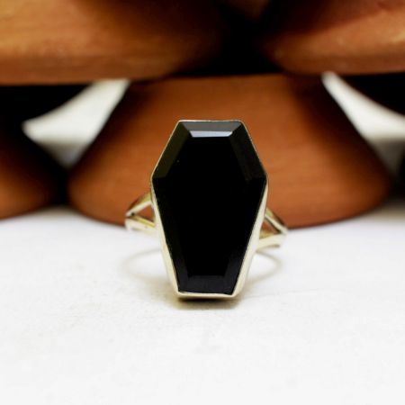 Polished Emerald 925 Sterling Silver Ring